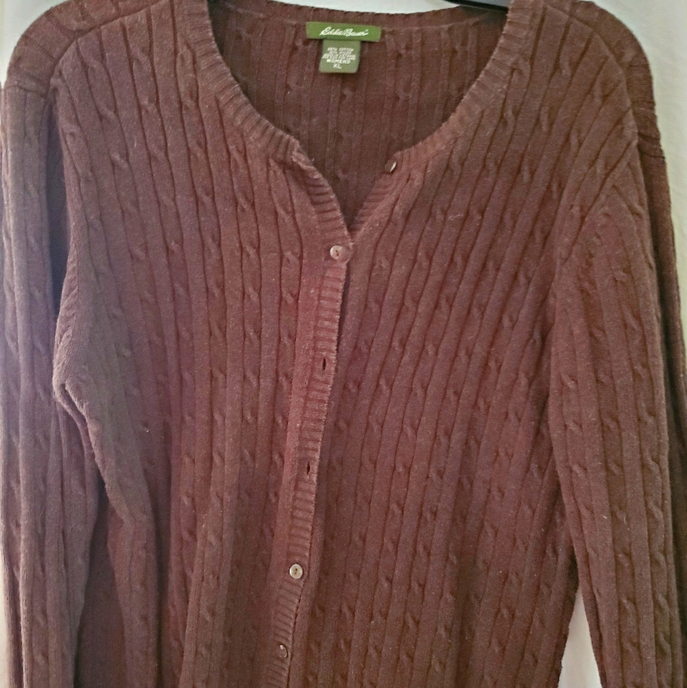 EDDIE BAUER xl Brown Button Cardigan